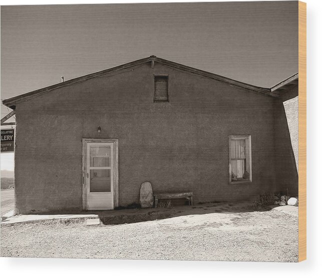 New Mexico Wood Print featuring the photograph Shaded Adobe by Kathleen Grace