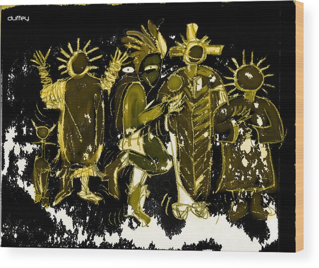 Ancient Civilizations Wood Print featuring the photograph Sky People 5 by Doug Duffey
