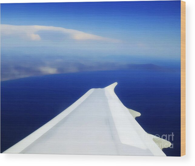 Plane Wood Print featuring the photograph Sonic Waves of Blue by Gwyn Newcombe
