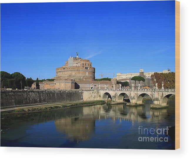 St Angel Wood Print featuring the photograph St Angel Castle by Stefano Senise