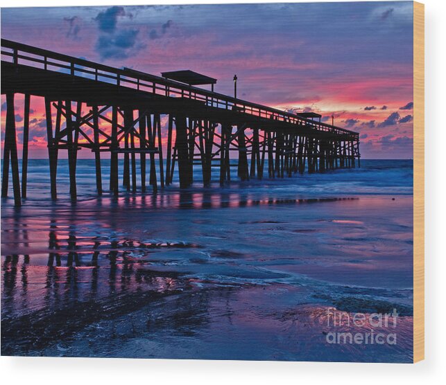 Pier Wood Print featuring the photograph Sunrise at the Pier 2 by Scott Moore