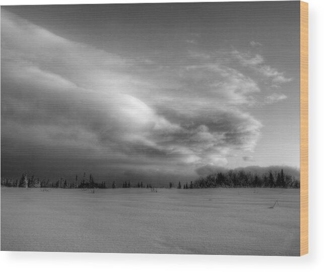 Cloud Wood Print featuring the photograph Windblown Cloud by Michele Cornelius
