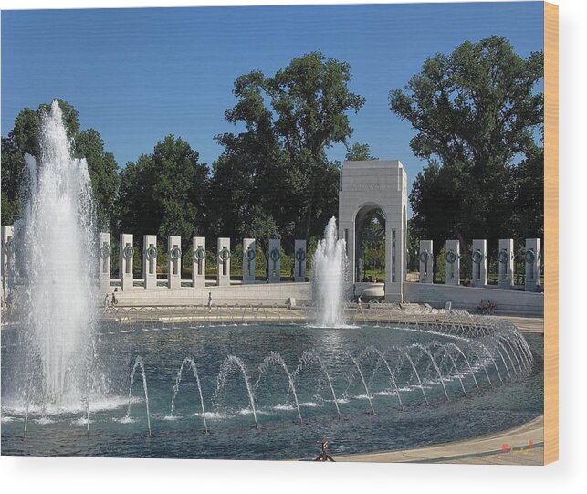 Scenic Wood Print featuring the photograph World War II Memorial--Atlantic Pavilion DS039 by Gerry Gantt