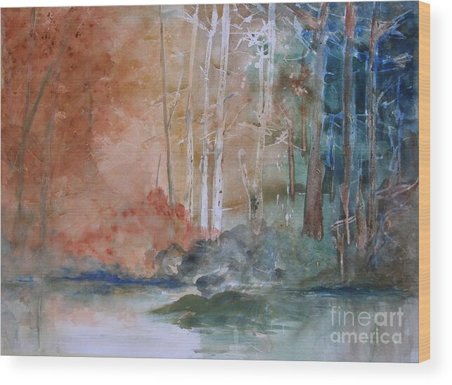 Paintings Wood Print featuring the painting Yellow Medicine Creek 3 by Julie Lueders 