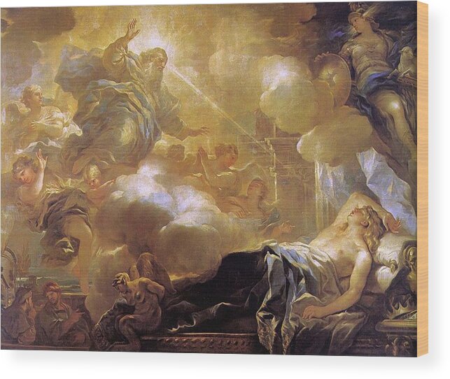 Luca Giordano Wood Print featuring the painting Dream Of Solomon by Troy Caperton