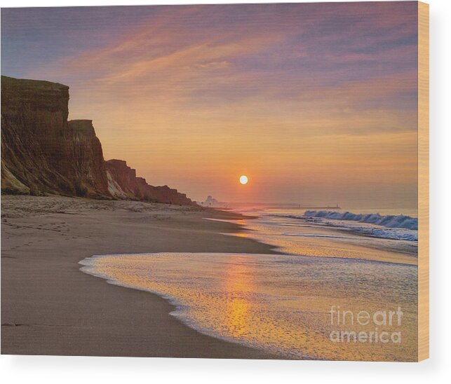 Sunset Wood Print featuring the photograph Falesia sunrise #1 by Mikehoward Photography