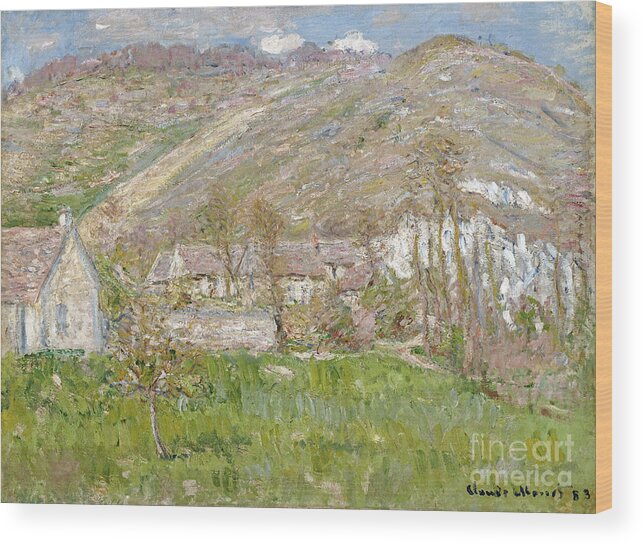 Claude Wood Print featuring the painting Hamlet On The Cliffs Near Giverny #1 by Celestial Images