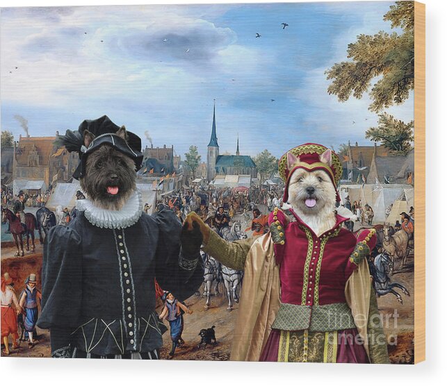 Cairn Terrier Wood Print featuring the painting Cairn Terrier Art Canvas Print #3 by Sandra Sij