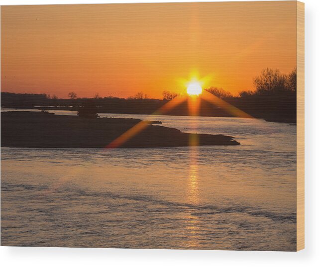 Sunrise Wood Print featuring the photograph Sunrise in Kearny Nebraska #3 by Dee Carpenter