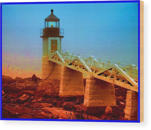 Lighthouse Wood Print featuring the photograph 3600001 Maine Lighthouse by Ed Immar 