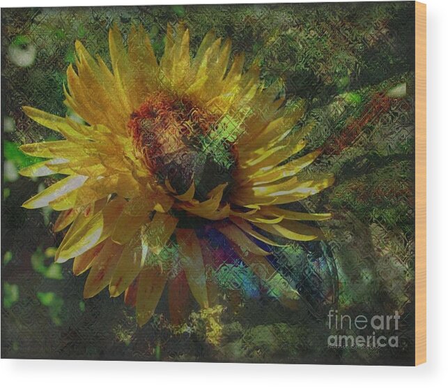 Flower Wood Print featuring the photograph A Peaceful World by Kathie Chicoine