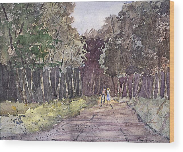 Impressionism Wood Print featuring the painting A walk in the Woods by Barry Jones