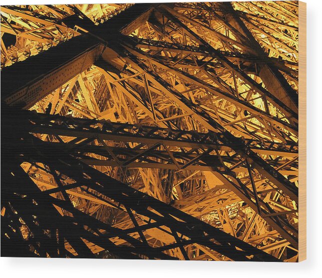 Eiffel Tower Wood Print featuring the photograph Abstract Eiffel Tower by Effezetaphoto Fz