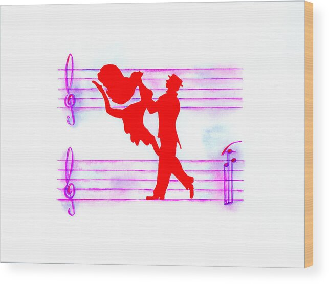 Dance Wood Print featuring the painting Jealousy Tango by Iryna Goodall