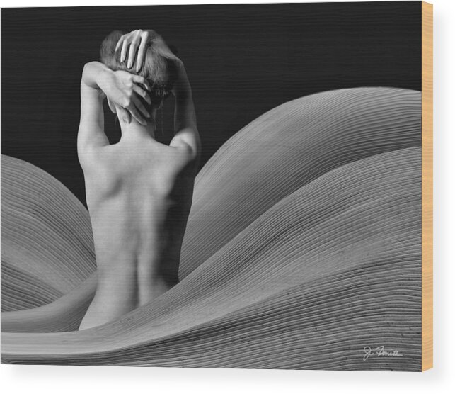 Nude Wood Print featuring the photograph Arising From the Waves by Joe Bonita