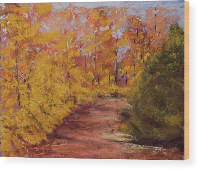 Autumn Splendor Wood Print featuring the painting Autumn Splendor - Fall Landscape by Barry Jones