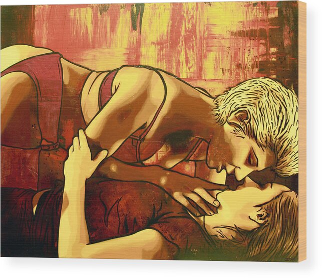 Lesbians Wood Print featuring the painting Baby's Got A Temper by Bobby Zeik
