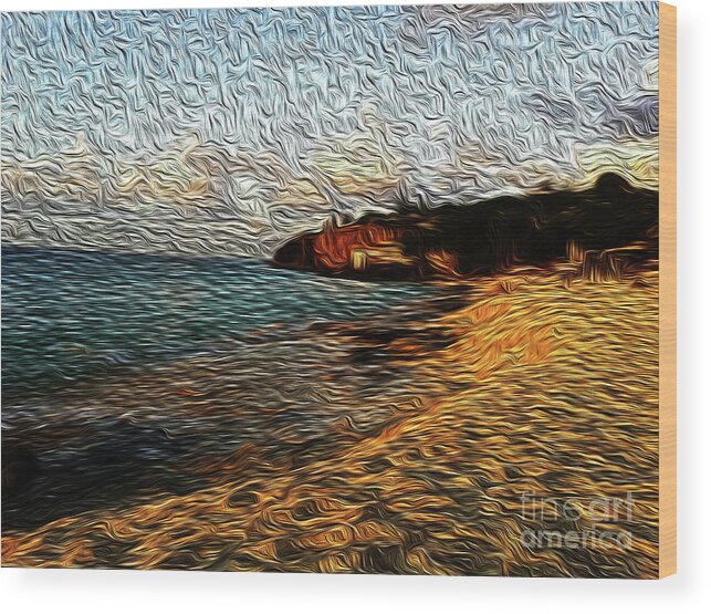 Shoreline Wood Print featuring the digital art Baie Rouge Northview by Francelle Theriot