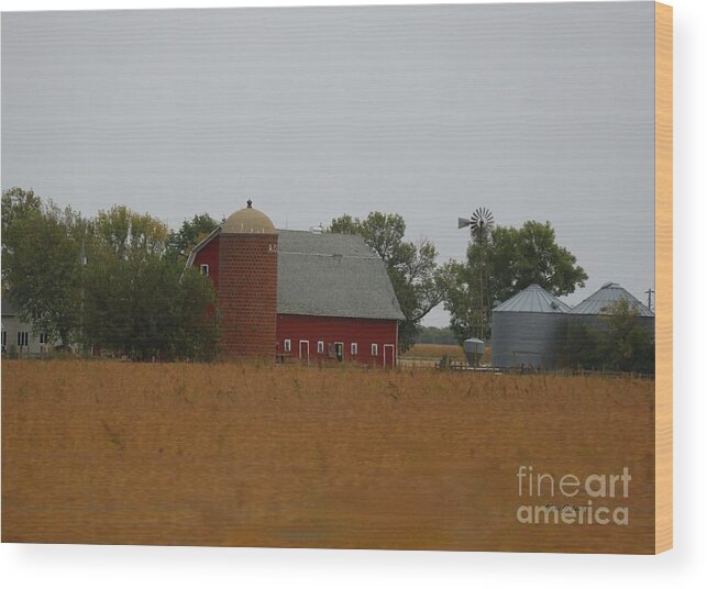 Barns Wood Print featuring the photograph Barn in Fall by Yumi Johnson