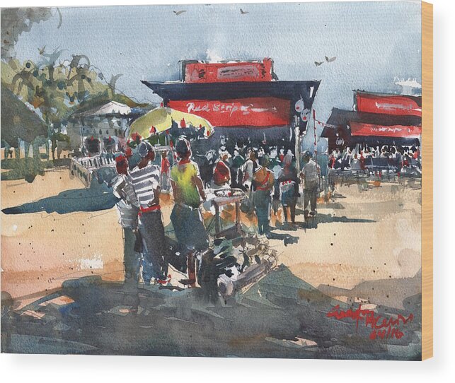 Jamaica Wood Print featuring the painting Beach show Jamaica by Gaston McKenzie
