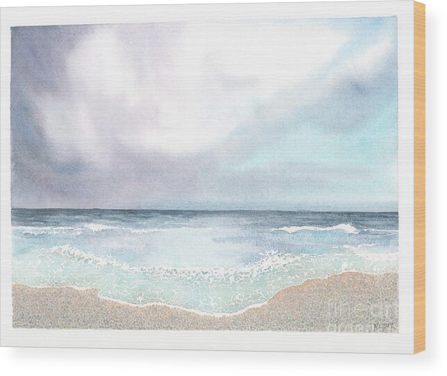 Florida Wood Print featuring the painting Beach Storm by Hilda Wagner