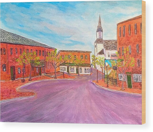 Amesbury Massachusetts Wood Print featuring the painting Beautiful Amesbury by Anne Sands