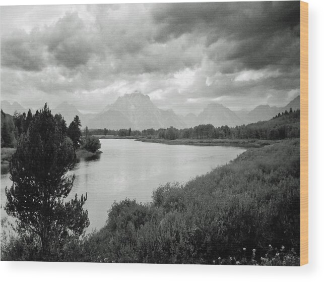 Landscape Wood Print featuring the photograph Below the Tetons by Allan McConnell