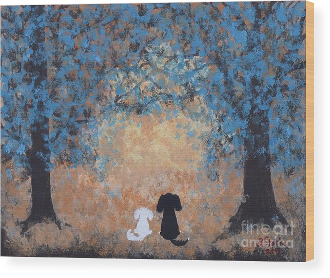  Wood Print featuring the painting Best Friends Forever by Barrie Stark
