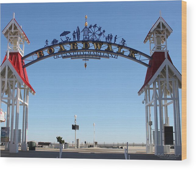 Boardwalk Wood Print featuring the photograph Boardwalk Arch at N Division St by Robert Banach