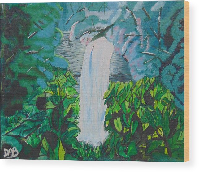 Waterfall Wood Print featuring the painting Borer's Falls by David Bigelow