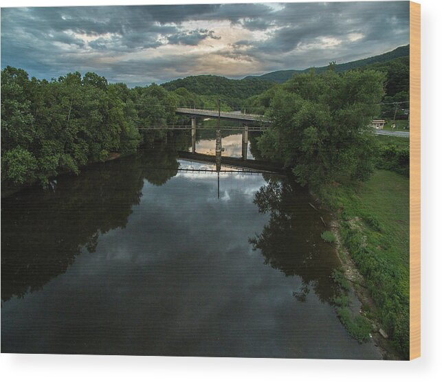 Buchanan Wood Print featuring the photograph Buchanan James River Bridge by Star City SkyCams
