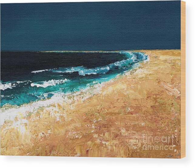Ocean Tide Wood Print featuring the painting Calming waters by Frances Marino