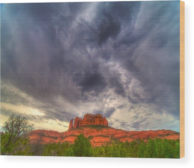 Sedona Wood Print featuring the photograph Cathedral Rock Vortex by William Wetmore