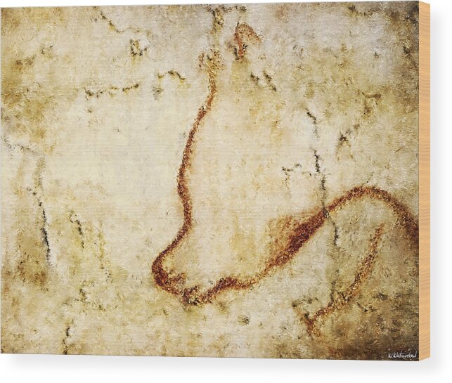 Chauvet Cave Bear Wood Print featuring the digital art Chauvet Cave Bear by Weston Westmoreland