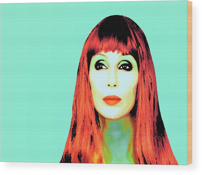 Cher Wood Print featuring the photograph Cher by Dominic Piperata