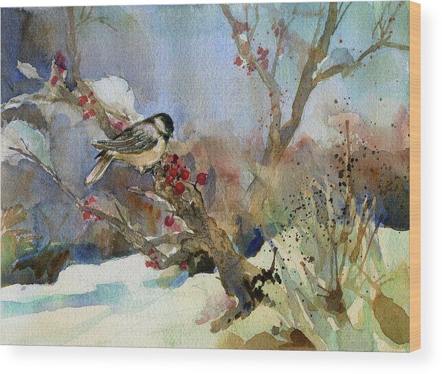 Garden Gate Wood Print featuring the painting Chickadee by Garden Gate magazine