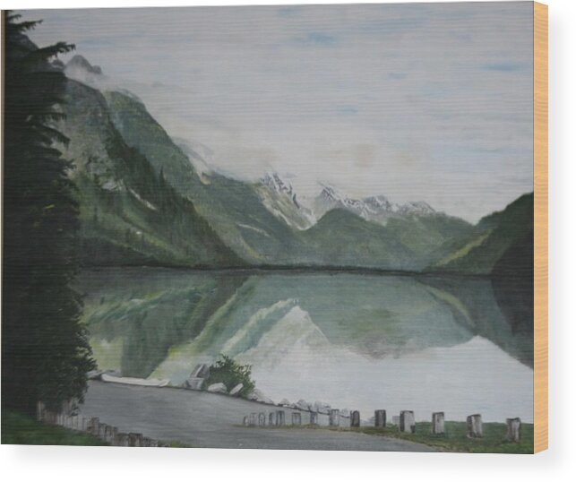 Nautre Wood Print featuring the painting Chilkoot Lake Alaska by Betty-Anne McDonald