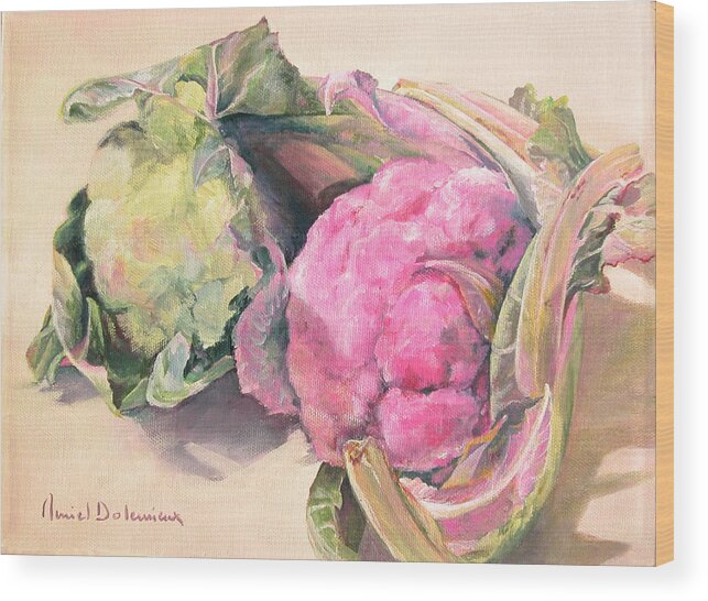 Flower Wood Print featuring the painting Choux by Muriel Dolemieux