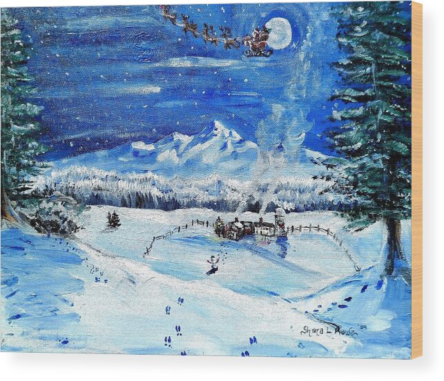 Christmas Wood Print featuring the painting Christmas Wonderland by Shana Rowe Jackson