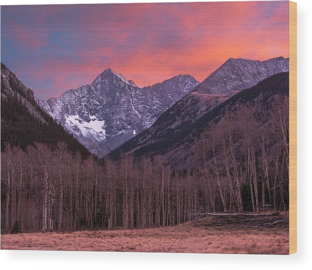 Blanca Wood Print featuring the photograph Colorado 14ers Blanca and Ellingwood by Aaron Spong