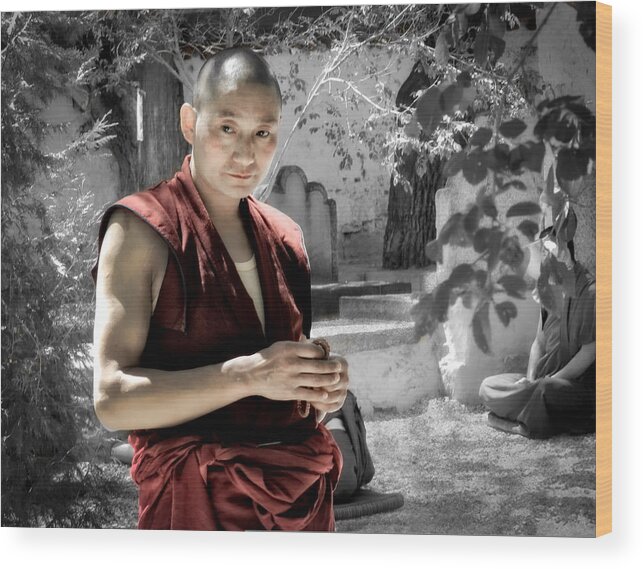 Tibet Wood Print featuring the photograph Contemplation by Jane Selverstone