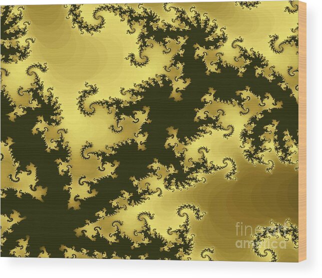Fractal Wood Print featuring the digital art Copper Swirl by Corinne Elizabeth Cowherd