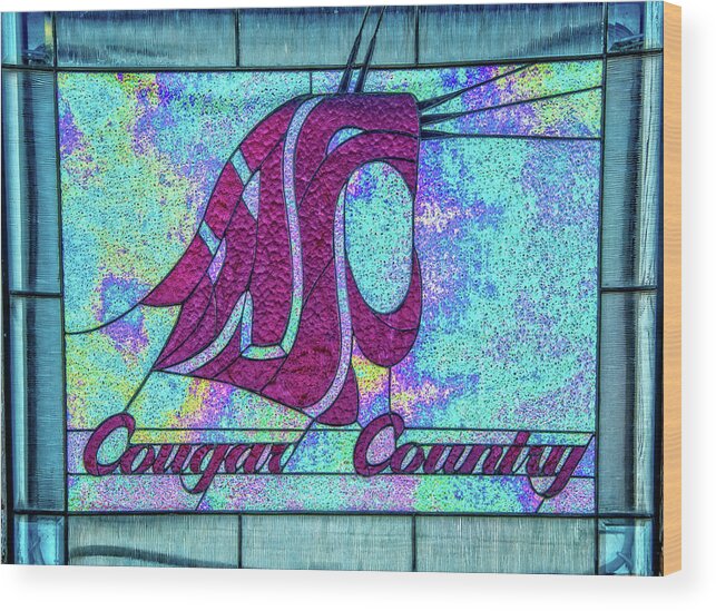 Cougar Wood Print featuring the photograph Cougar Country Window by Ed Broberg