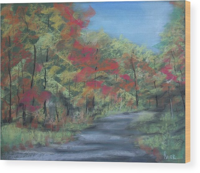 Landscape Wood Print featuring the painting Country Road II by Pete Maier