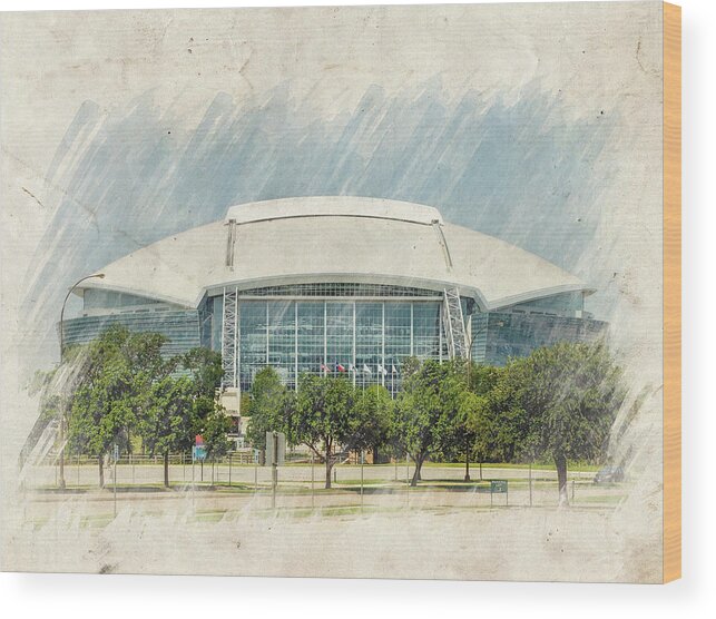 Dallas Wood Print featuring the photograph Cowboys Stadium by Ricky Barnard