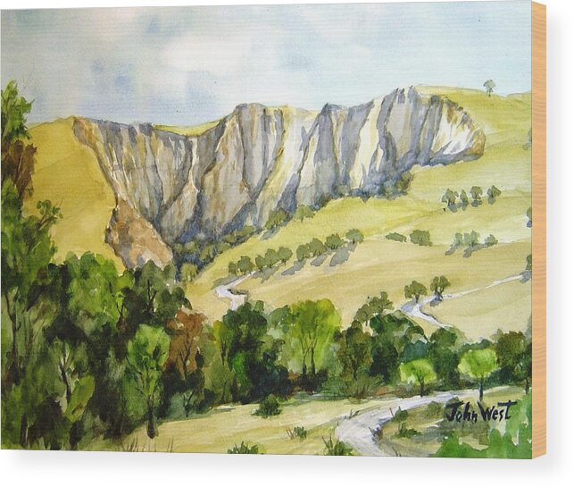 Landscape Wood Print featuring the painting Cresta Blanca by John West