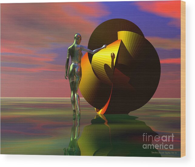 Sandra Bauser Wood Print featuring the digital art Curiosity by Sandra Bauser