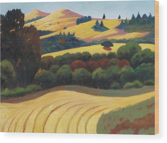 Hay Wood Print featuring the painting Cut Grass by Gary Coleman