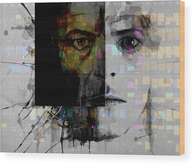 Bowie Wood Print featuring the painting Dark Star by Paul Lovering