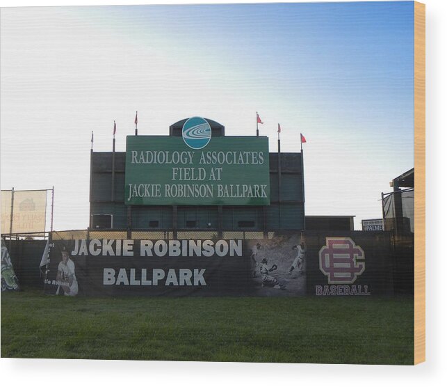 Jackie Robinson Wood Print featuring the photograph Daytona Beach Robinson Field by Christopher Mercer